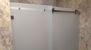 Etched Opto Sliding shower screen